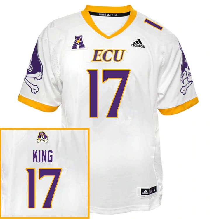 Men #17 Kerry King ECU Pirates College Football Jerseys Sale-White